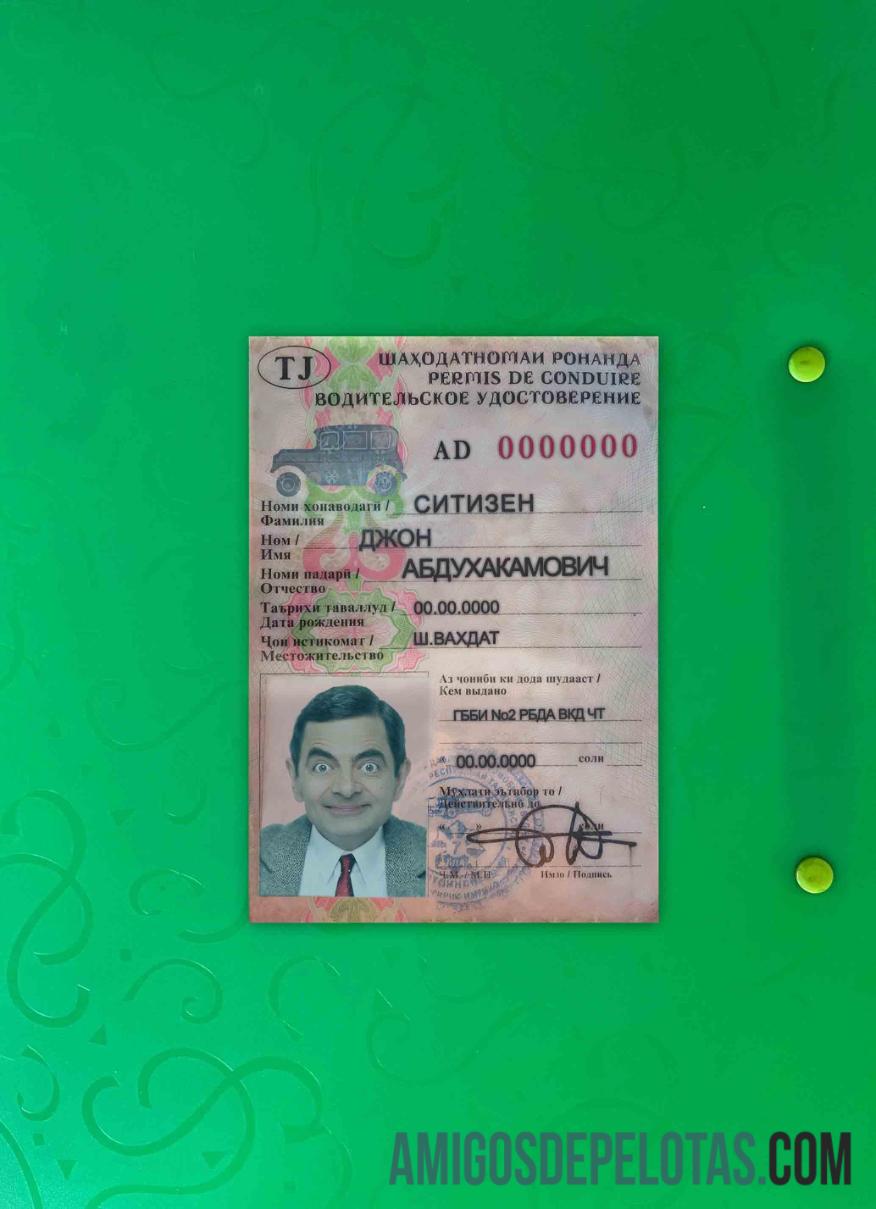 Tajiquistão dirigindo Photolook FRENTE exemplo